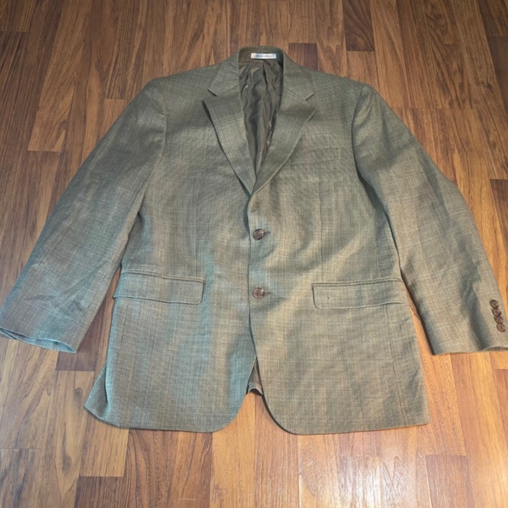 Lauren Ralph Lauren Blazer Mens Large Brown Micro Check Sport Coat 2 Button